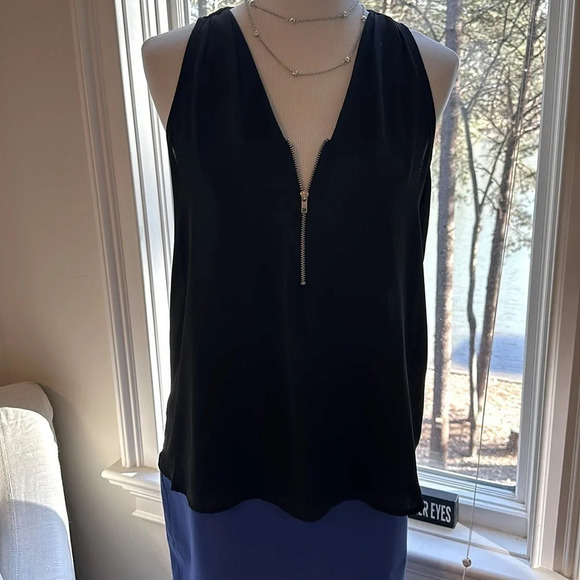 Eight * Sixty Black Blouse with zipper detail, So cute! - Picture 1 of 5